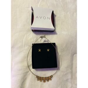 Vintage Avon Bali Bliss necklace and earring set. Citron Color.